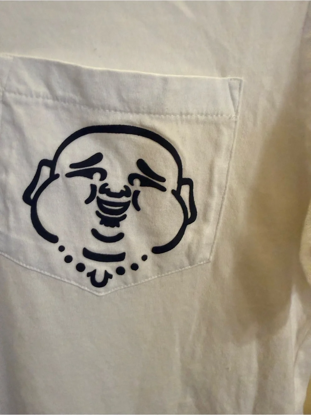 True Religion Buddha Pocket Tee White Short Sleeve Shirt, Size Small